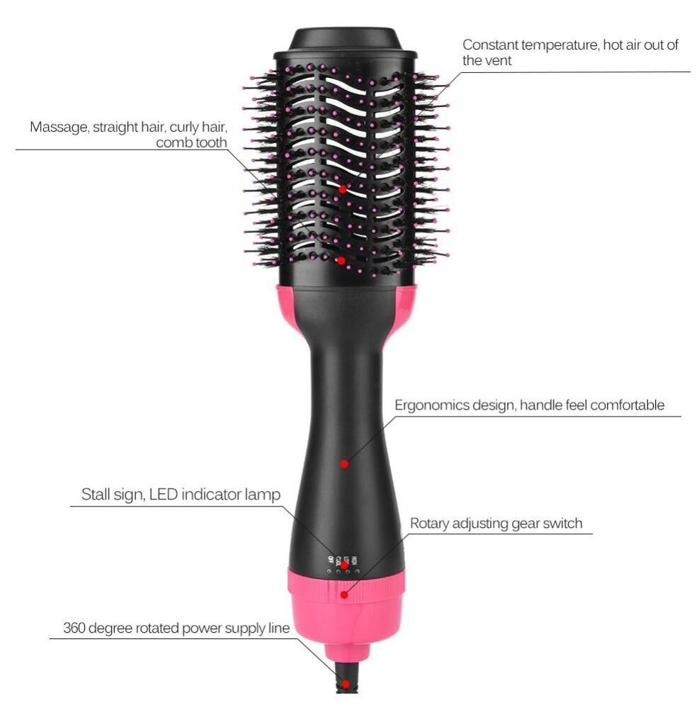 Electric Hair Dryer Multifunctional Comb Straightener & Hair Curler