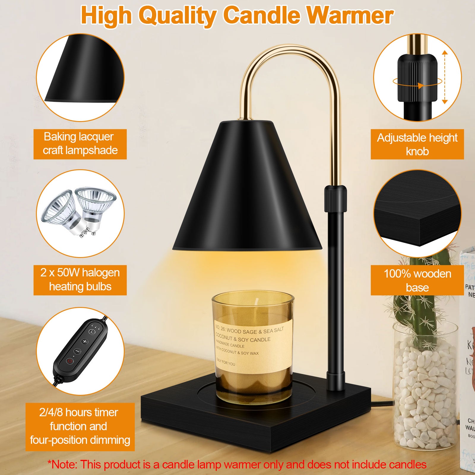 Elevate Your Home Decor with Adjustable Candle Warmer Lamp!