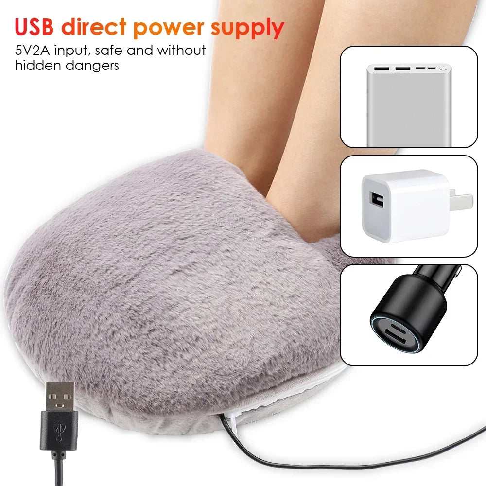 Electric Foot Warmer: Heating Pad Soft Velvet Washable