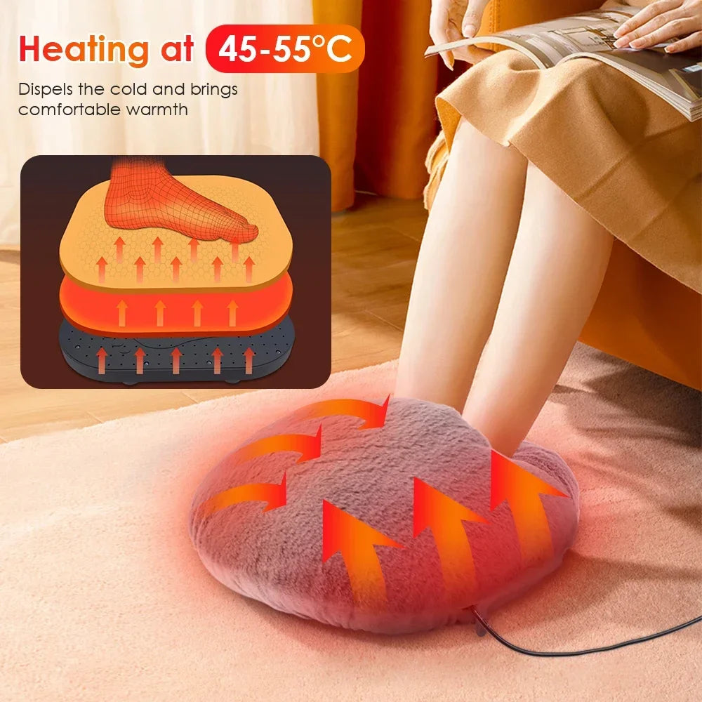 Electric Foot Warmer: Heating Pad Soft Velvet Washable