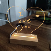 LED Message Board Night Light - USB Powered Creative Note Board with Pen