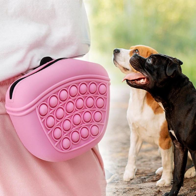 Silicone Dog Treat Pouch - Pet Training Bag with Waist Pack for Snacks & Rewards