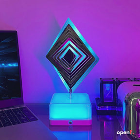 Creative 3D Rotating Neon LED Night Light | Aesthetic Rechargeable Lamp